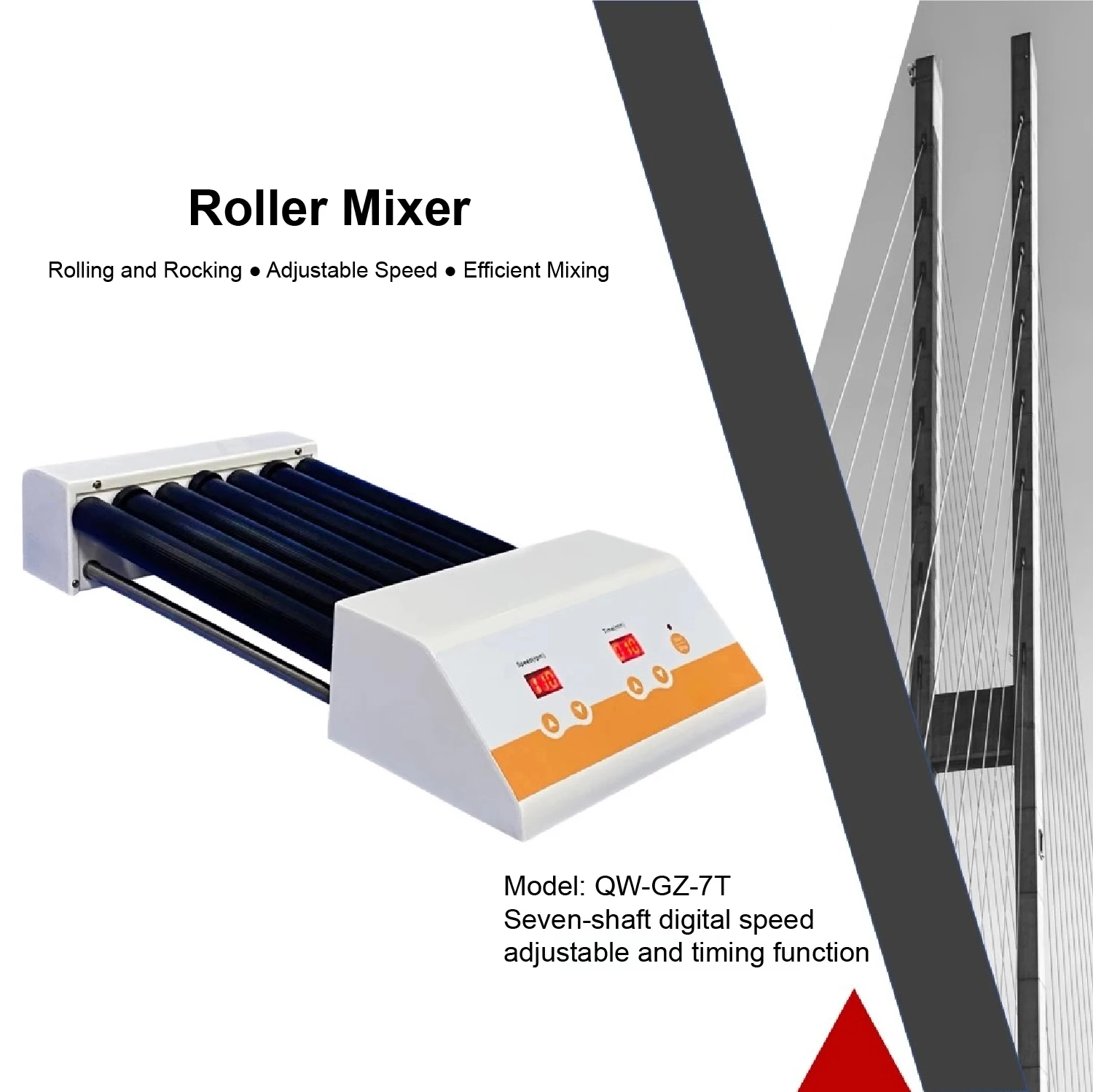 QW-GZ-5T Digital Tube Roller Mixer With Timer Laboratory Blood Tube Mixer 5 Roll