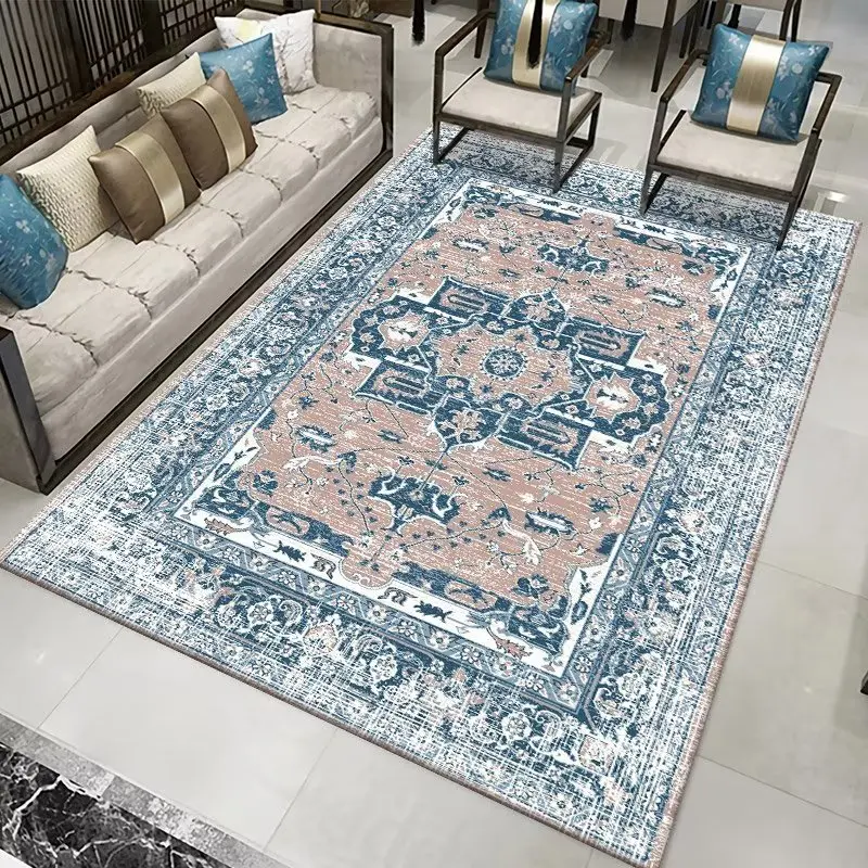 Oriental Bohemian Carpets for Living Room Decoration Retro Bedroom Carpet Classical Area Rugs Non-slip Old Style Rug Home Mats 2