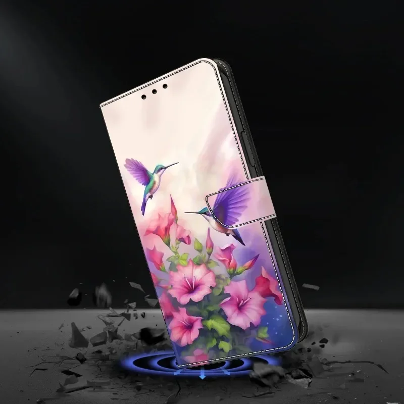 Premium Painted Wallet Flip Stand Case for Samsung Galaxy A17 - Elegant Book Cover Design