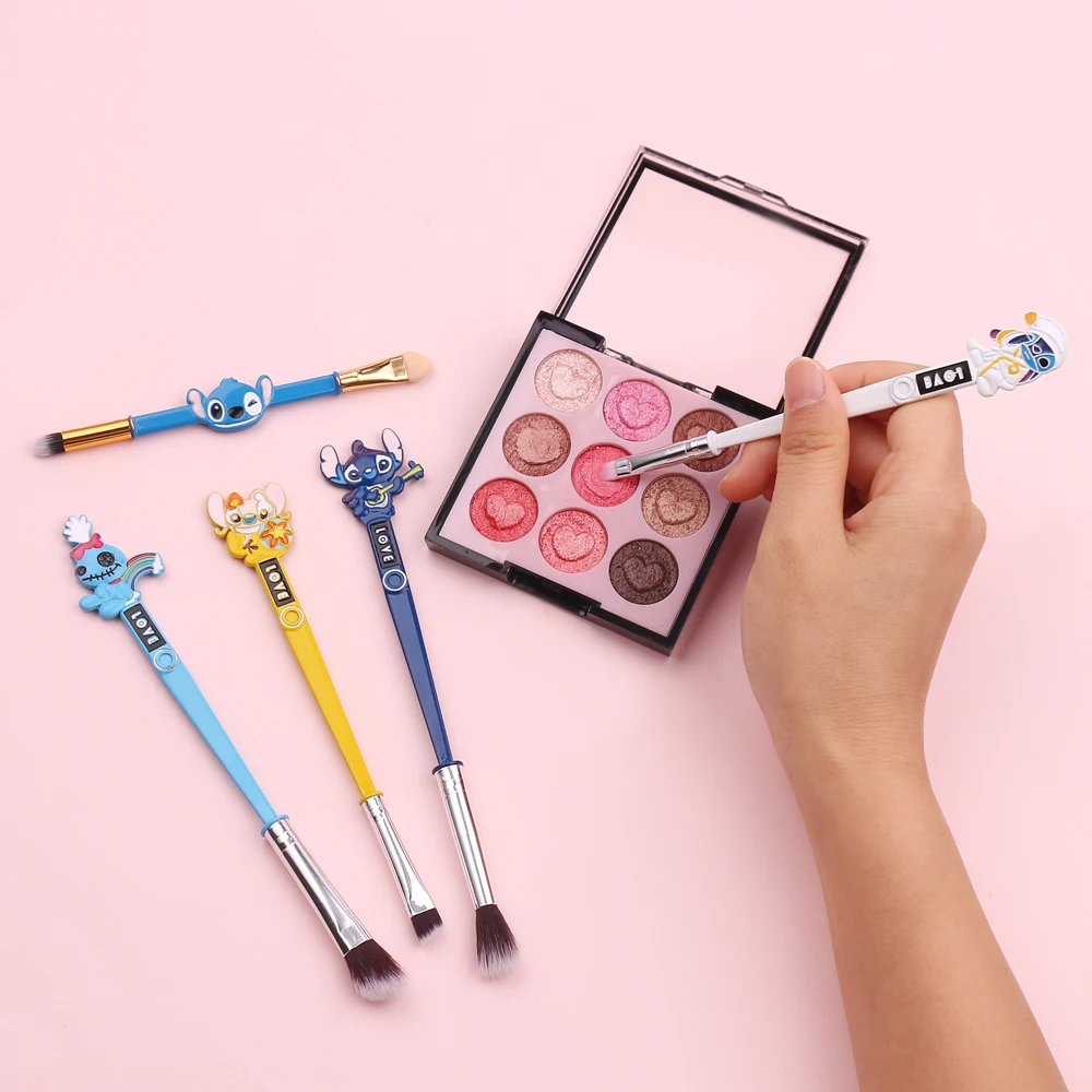 Description Picture 4 of item5pcs/set Iconic Brand Cartoon Anime Stitch Modeling Makeup Brush Tool Set Gift Lilo & Stitch Eyeshadow Makeup Brush