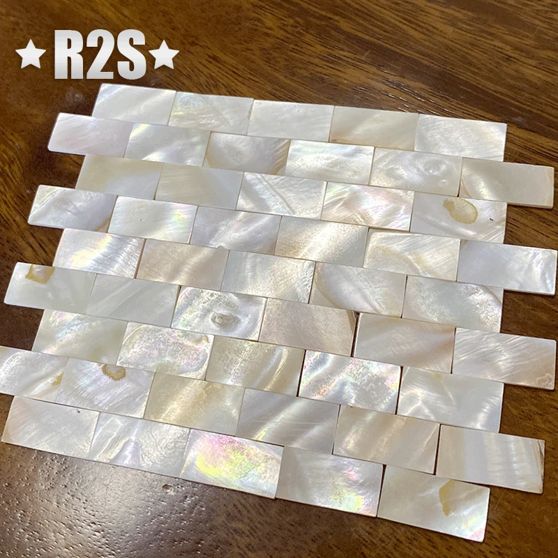 Rectangle Fanshape Mother of Pearl Mosaic Tile Pure White for Crafts DIY Decoration 50pcs mother pearl mosaic tiles,diy mosaic supplies