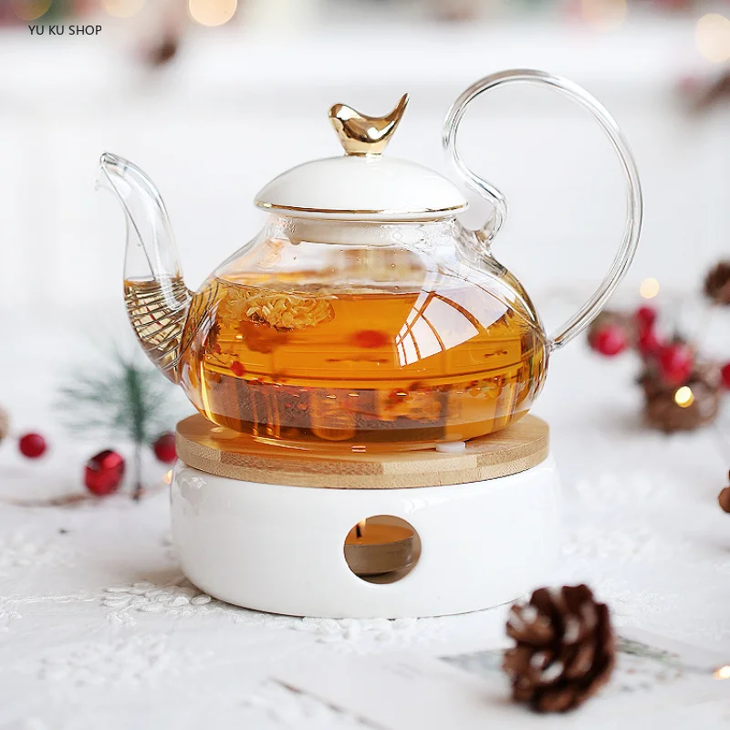 Blooming Tea Gift Set with Glass Teapot & Warmer