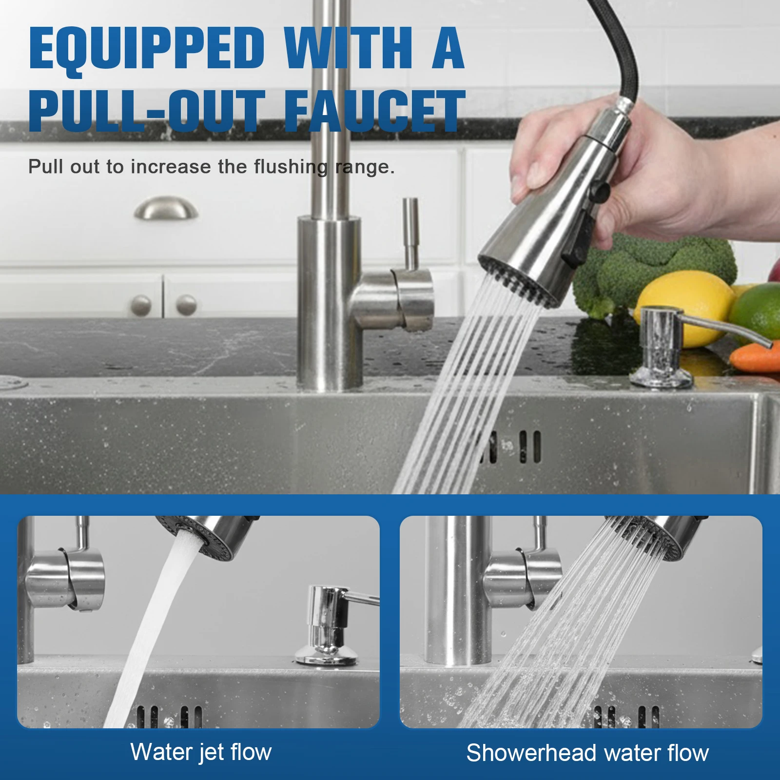 Single Bowl Kitchen Sink Drop-In Household Dishwasher Sinks with Faucet Multifunctional Sink for Laundry Room Bathroom Farmhouse