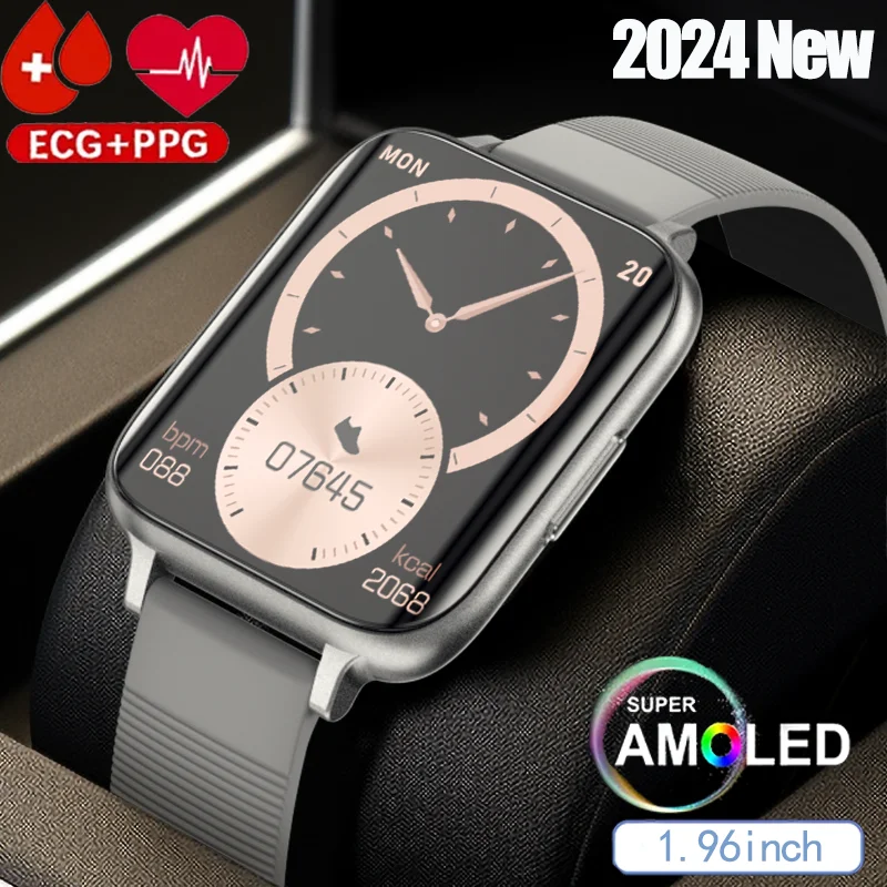 2024 Nuovi Uomini Hd Bluetooth Talk 1.96 Pollici Modalità Multi-Sport Gps Motion Track Monitoraggio Della Glicemia Ip68 Smartwatch Impermeabile