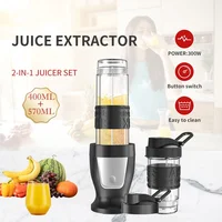 Home Portable Double Cup Juicer Personal Blender Electric Milkshake Bottle 300W Juicer Juicing Cup for Milkshake and Smoothie 1