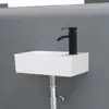 Ceramic Bathroom Vessel Sink 18"x10" Wall Mount Corner Vanity Basin Bowl White 3