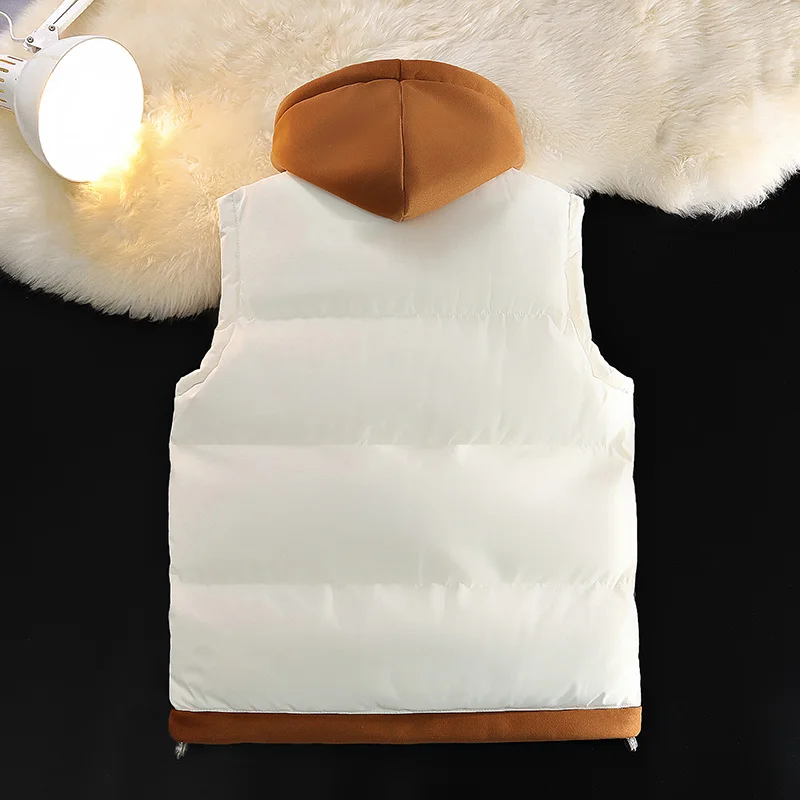 Down Cotton Vest men down vests down jacket mens jacket Male Autumn Winter Middle School Students Loose Brand Fashion Trend Thickened Waistcoat Cotton-padded Jacket