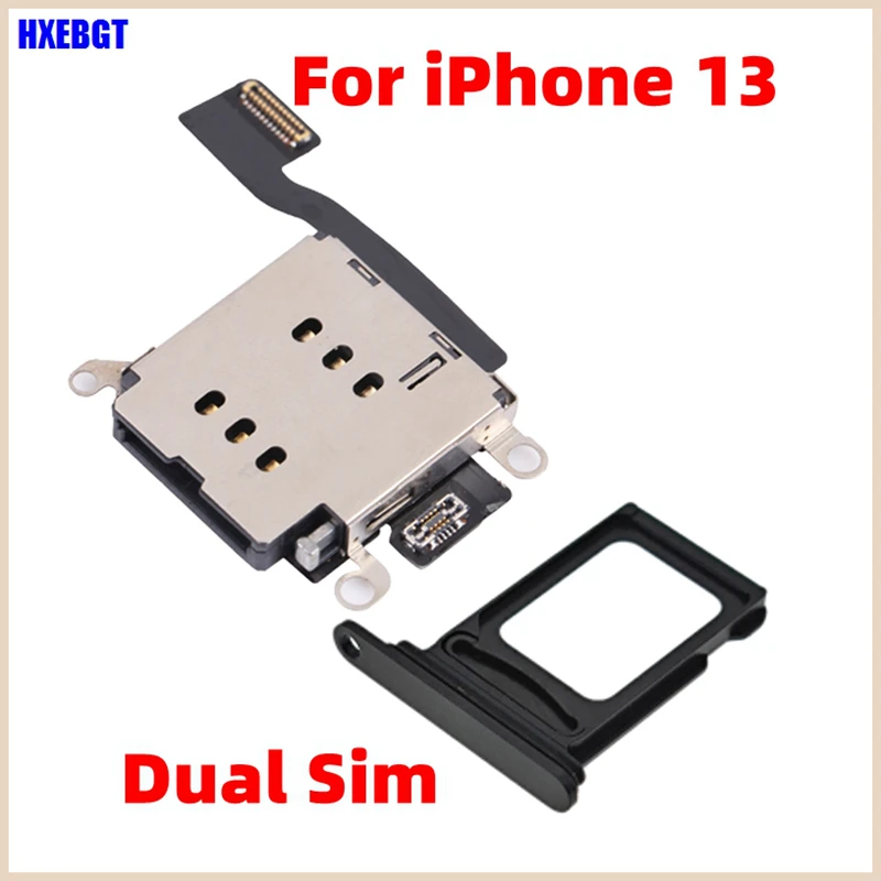 Lettore Di Schede Dual Sim Per Iphone 13 Doppio Vassoio Per Schede Sim Connettore Nastro Flex Cable Slot Holder Parti Di Riparazione