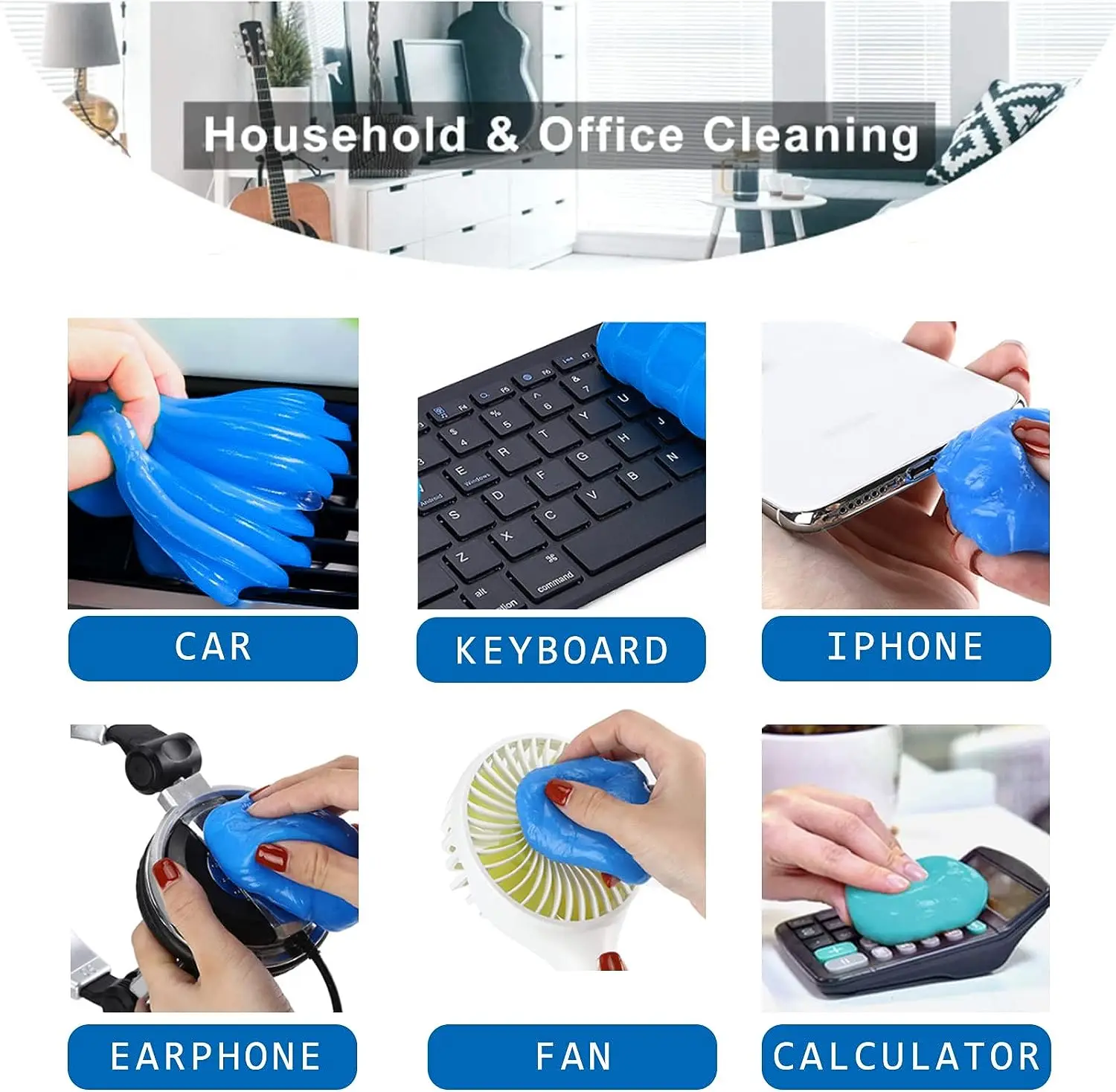 Car Cleaning Gel Air Vent Dust Cleaner Gel Household Office Auto Laptop Keyboard Multifunction Gap Cleaning Dust Remover