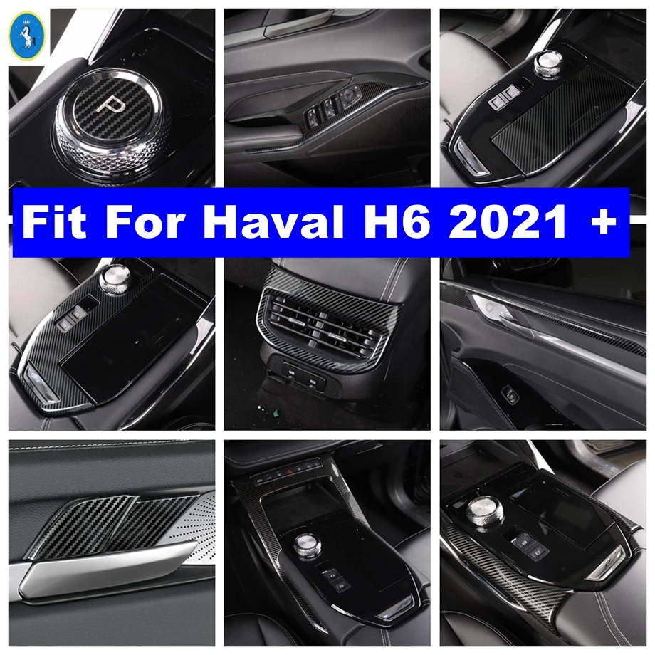 

Air AC Gear Shift Glass Lift Button Control Panel Refit Kit Cover Trim For Haval H6 2021 2022 Carbon Fiber Interior Accessories