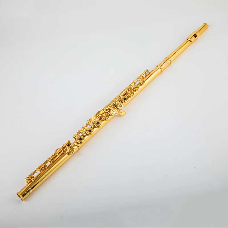 

USA Powell PS705 Flute Professional Cupronickel Opening C Key 17 Hole Flute 18k Gold Plated Musical Instruments With Case