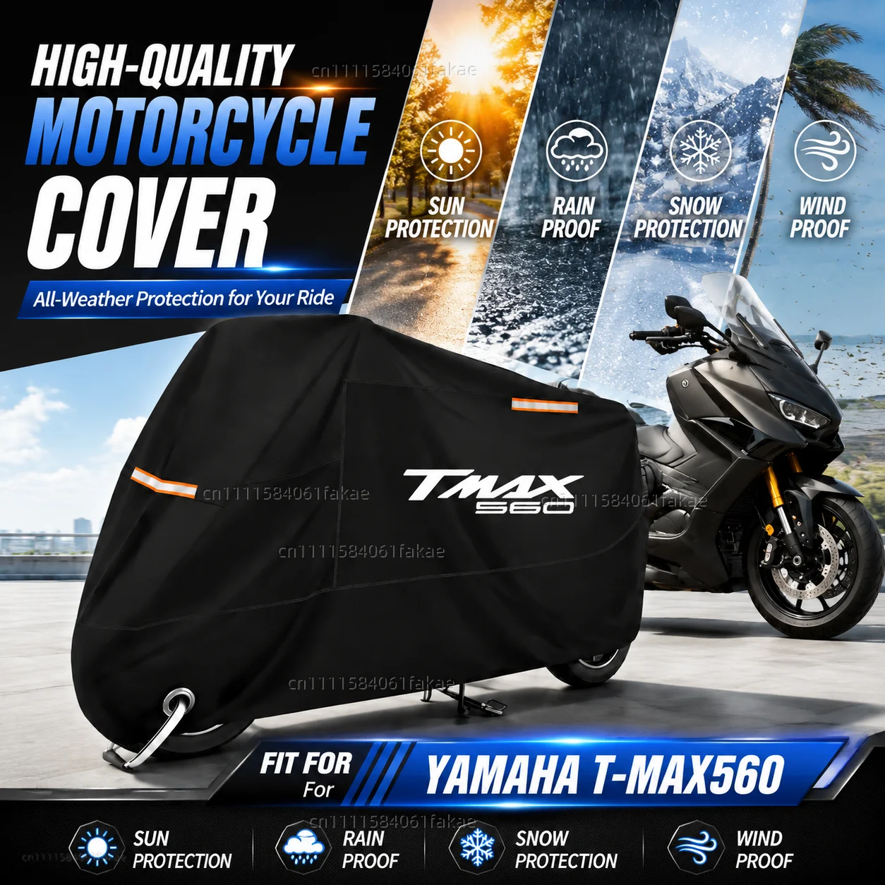 Waterproof All-Season Dustproof UV Protective Motorcycle and Scooter Rain Cover