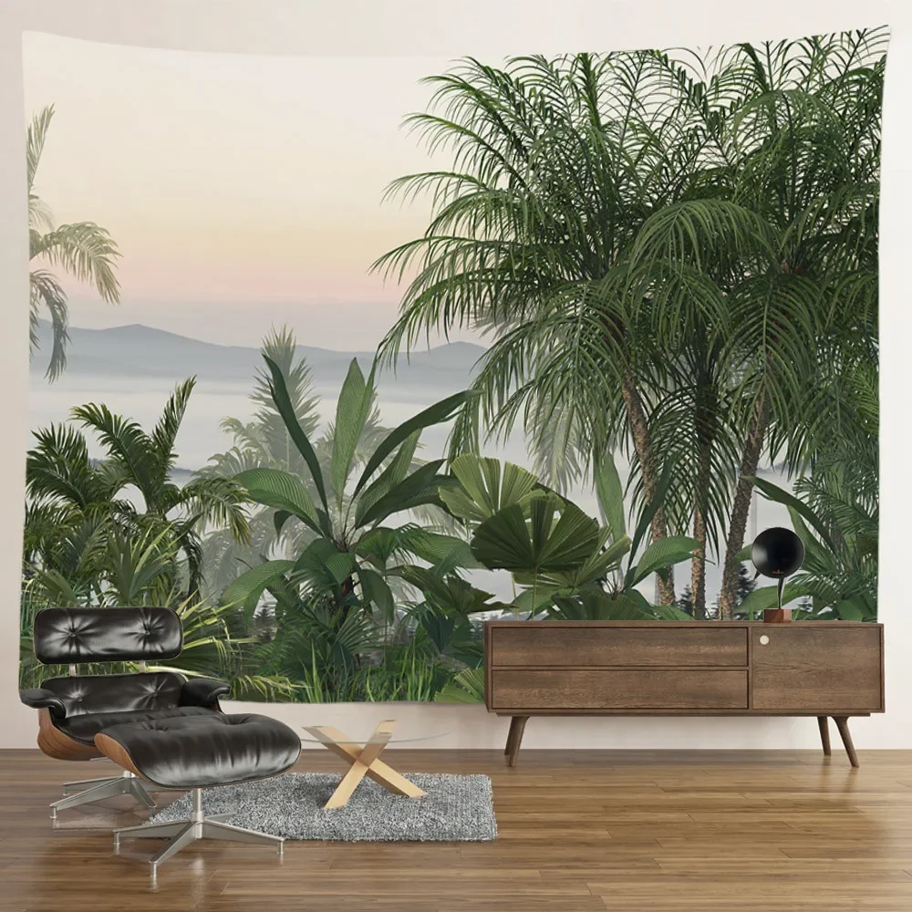 Forest Tree Plant Tapestry Vintage Tropical Plant Theme Wall Hanging Room Decor Aesthetic Tapestry Home Dorm Bedroom Decoration tapestry decor