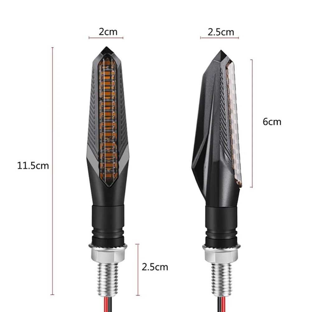 Indicador de señal de giro LED para motocicleta luz intermitente ámbar secuencial de 12V para Honda Yamaha y Suzuki 2 uds.