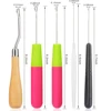 5Pcs Bent Latch Hook Set Crochet Needle Dreadlocks Tool Knitting Crochet Hooks Hair Extensions Tool for Braiding 2