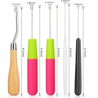 5Pcs Bent Latch Hook Set Crochet Needle Dreadlocks Tool Knitting Crochet Hooks Hair Extensions Tool for Braiding 2