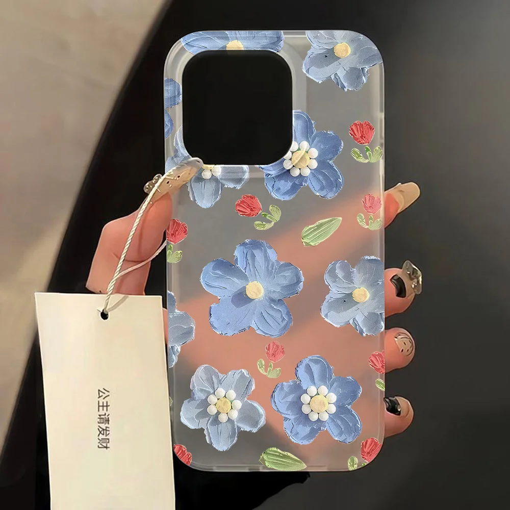 ตัวเลือกสินค้า เคสซิลิโคนกันกระแทก ลายดอกไม้ ใส สำหรับ iPhone ทุกรุ่น