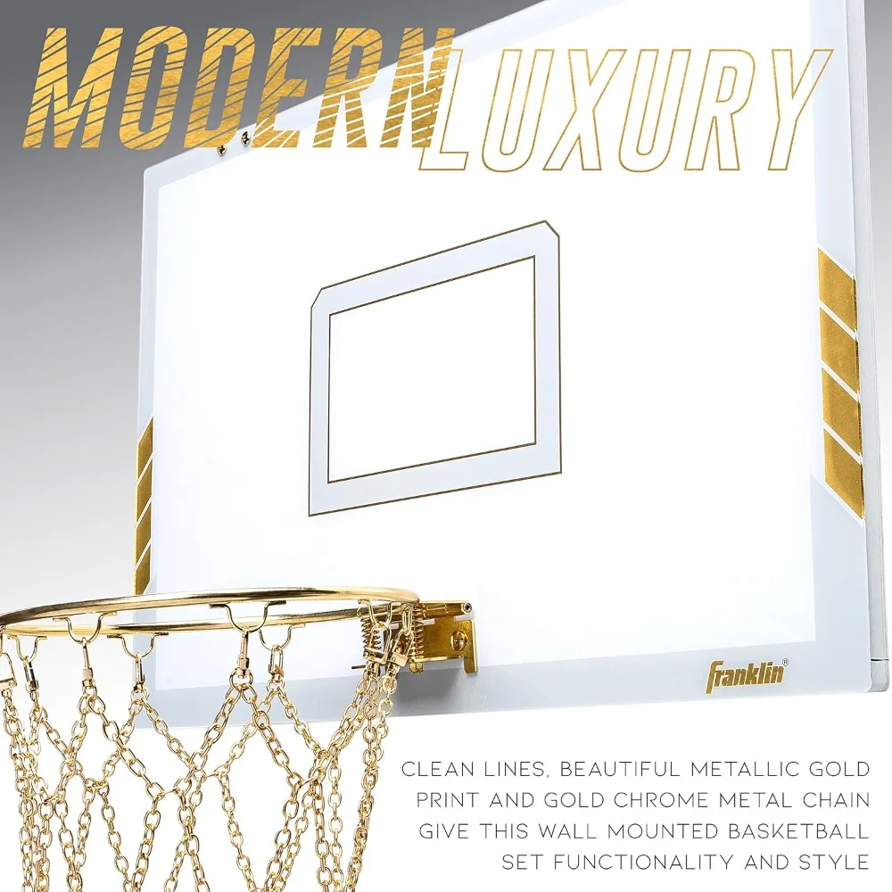 Gold Wall-Mounted Basketball Set 3