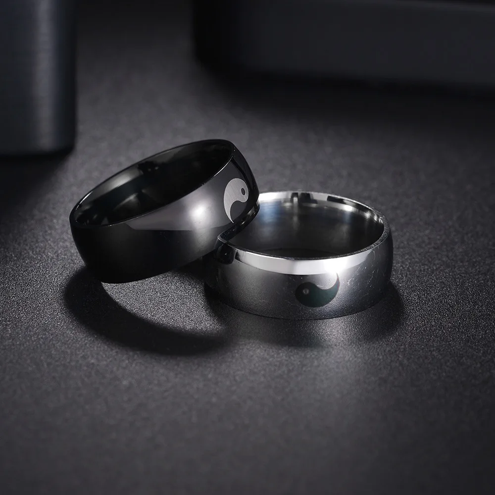 2/Pcs Tai Chi Yin Yang Couple Ring Suitable For Both Men Women
