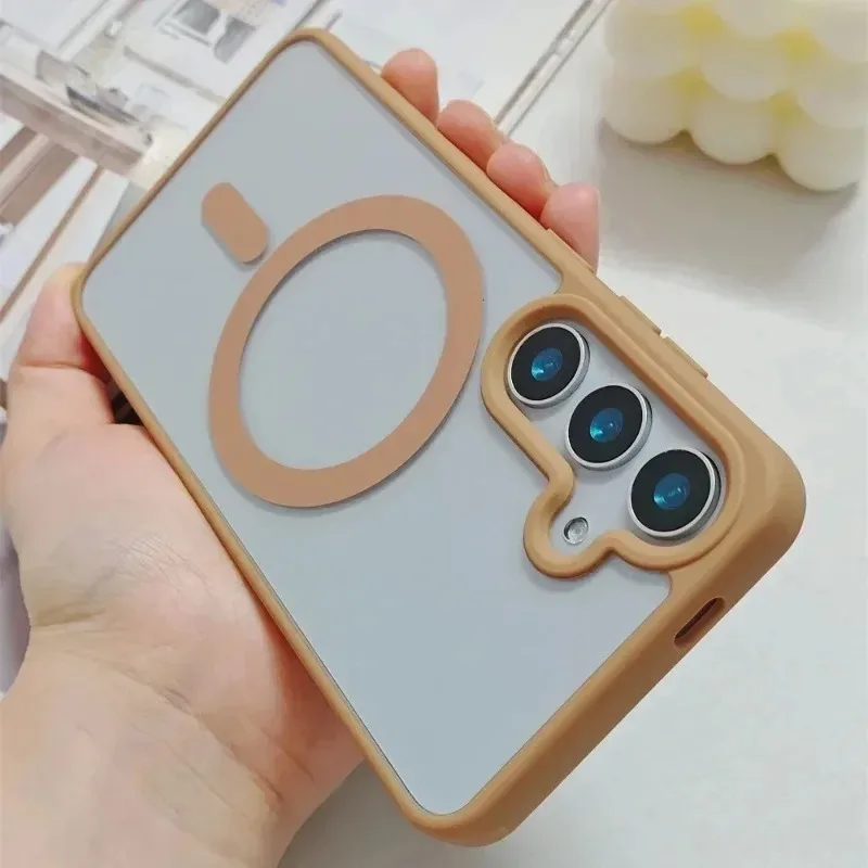 Luxury Magnetic Transparent Phone Case - Wireless Charging Acrylic Protective Cover