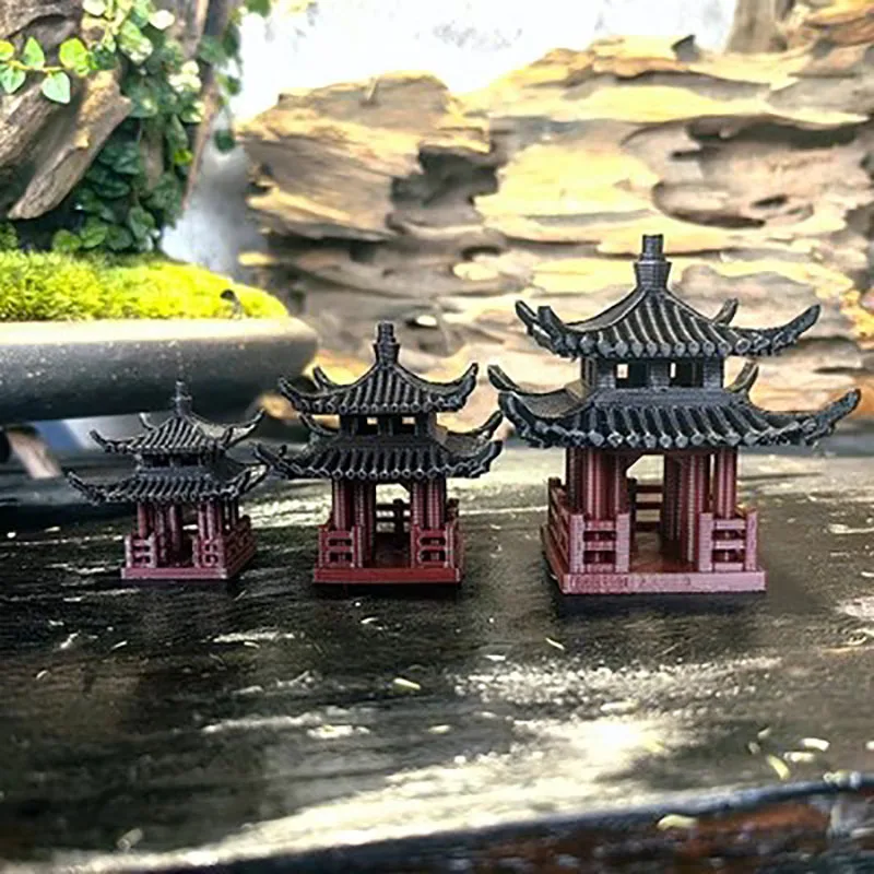 Bonsai Micro Landscape, Fish Tanks, Small Decorative Items, Chinese Ancient Architecture Models, Courtyards, pavilions