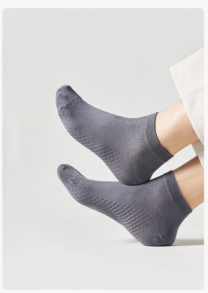 4 Pairs Men's Socks Classical Pure Cotton Antibacterial Deodorant Mesh Sweat Absorption Foot Massage Short Socks Sports Bussiess