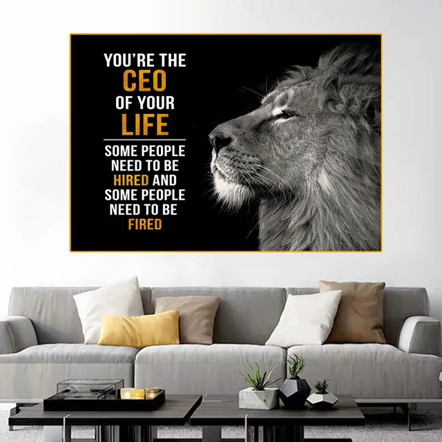 Inspiráló Állati Oroszlán Poszter És Nyomtatja A Modern Vászonfestmény Fali Művészet Képet Nappali Otthoni Dekorációhoz