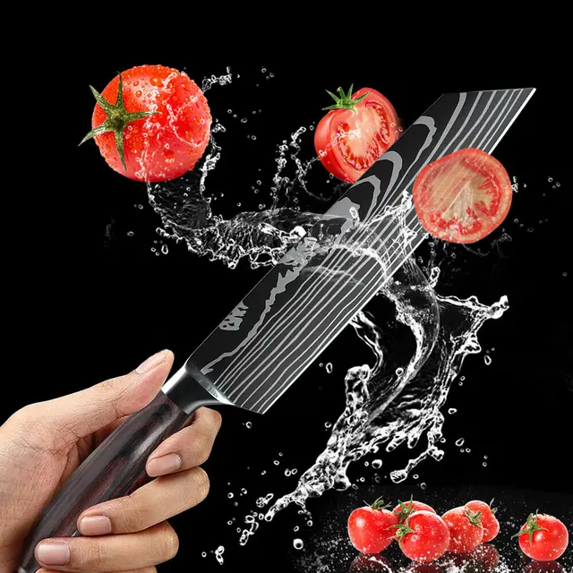 Coltello Kiritsuke giapponese professionale da 8 pollici Coltello da chef da cucina per sushi di pesce ultra affilato in acciaio inossidabile ad alto tenore di carbonio tedesco 6