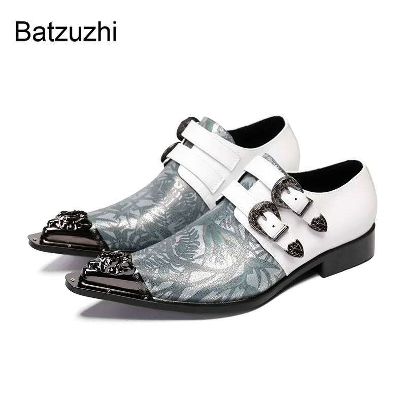 

Batzuzhi Formal Leather Business, Partry, Wedding Shoes Flats! Fashion Leather Shoes for Man Pointed Metal Toe Buckles