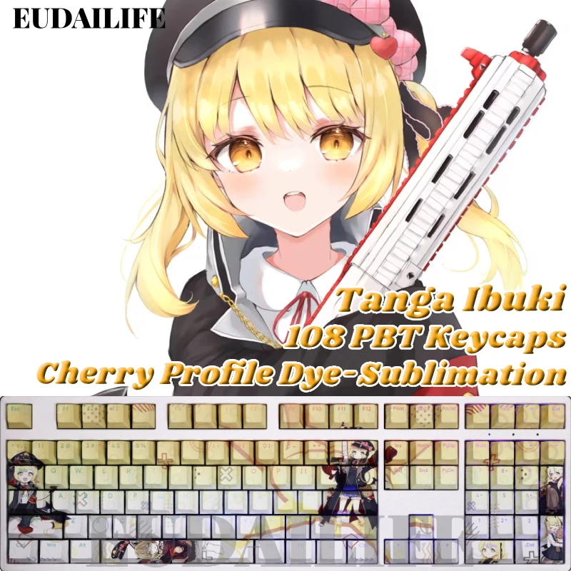 

Tanga Ibuki 108 колпачки клавиш синий архив PBT краска Сублимация светильник передача Cherry MX Переключатель поперечной оси для механической клавиатуры