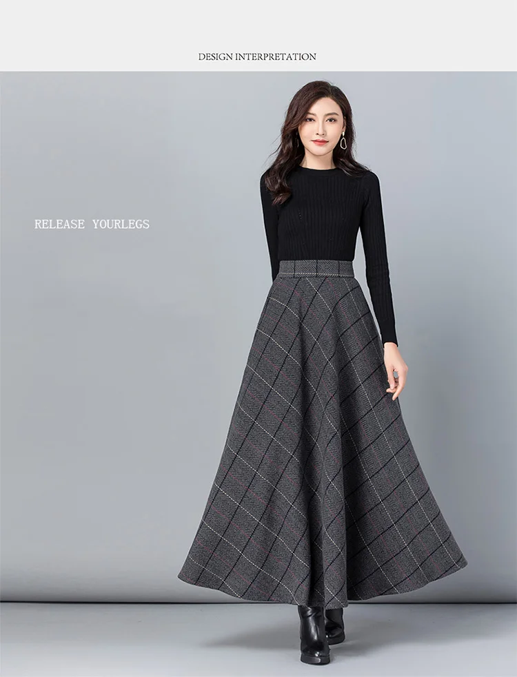 iYeiheo Plaid Skirt Detail