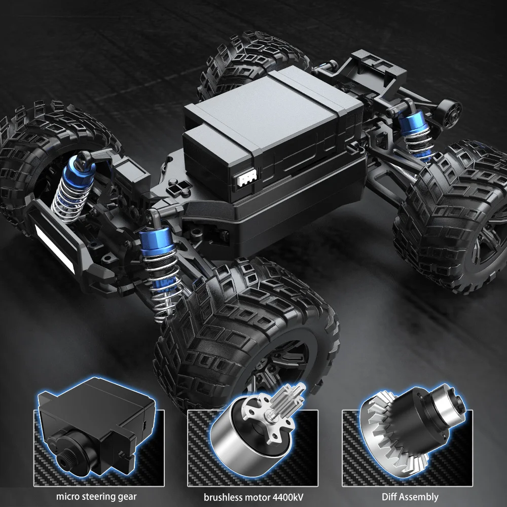 HYPER GO MJX20208 1/20 RC Car 4WD Brushless Remote Control Car 39KM/H Off-road RC Truck Toys for RC gift 4