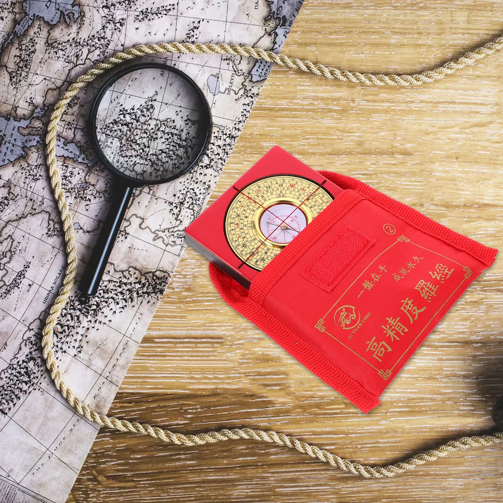 

Compass Brass Beginner's Pocket Portable Three-in-One Comprehensive Ornament Luogeng Instrument Decor Chinese Ancient