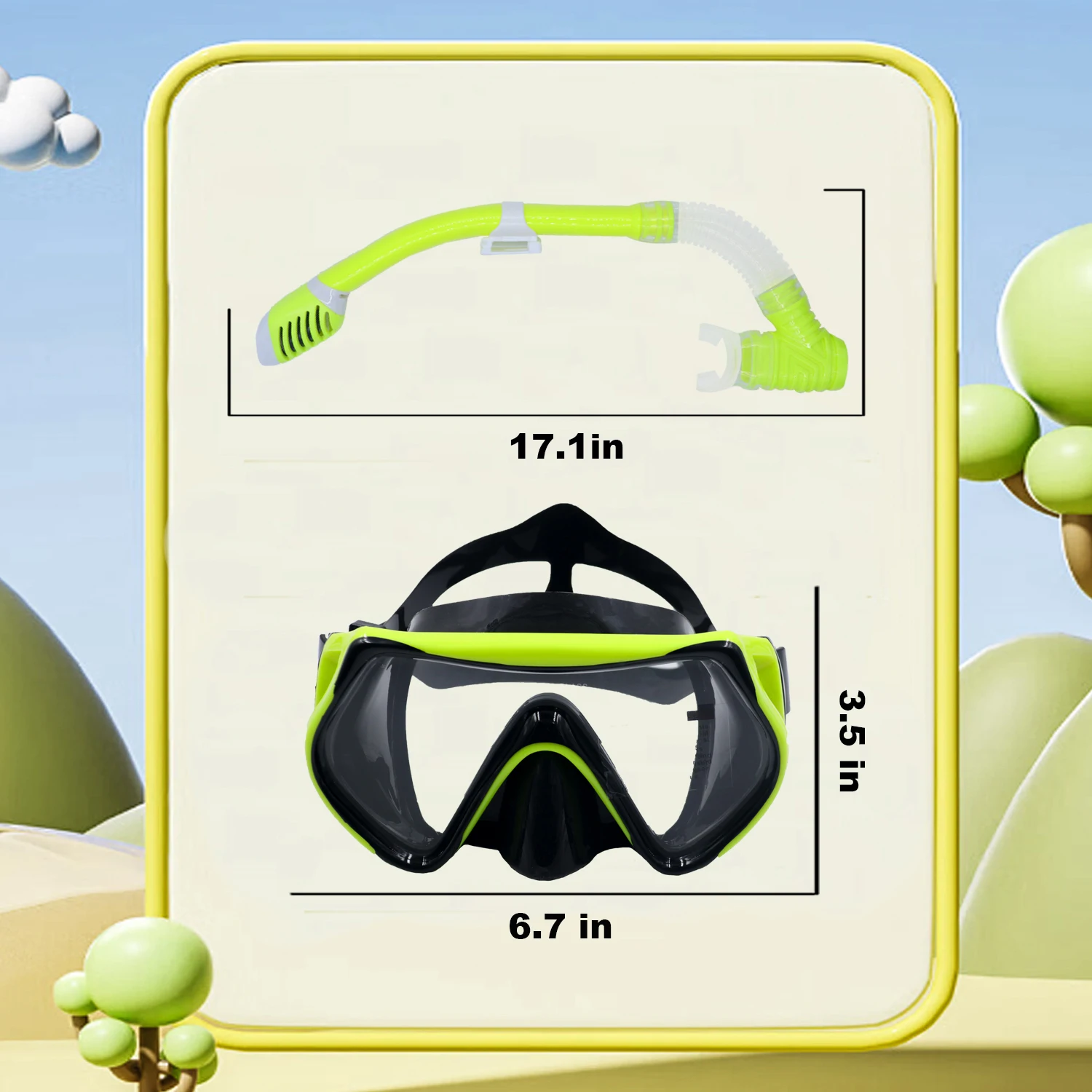 Teenager Diving Mask Dry Snorkel Set HD Anti-Fog Tempered Glass Professional Panoramic Snorkeling Gear Swim Training Snorkel Kit
