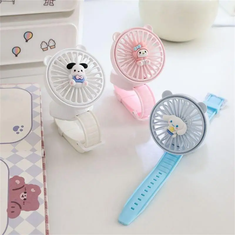 

C2 Portable Mini Watch Fan Usb Charging Bracelet Cute Cartoon Anime Mute Small Fan Summer Wrist Fan for Home Accessories