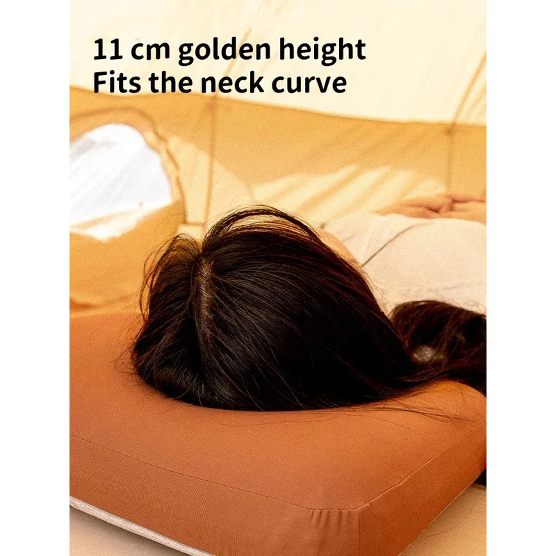 HIKEMAN Cervical Pillow Memory Foam-Ergonomic Neck Support Portable Pillow for Travel, Camping Outdoor Sleeping with Carry Bag
