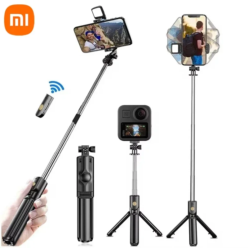 Xiaomi Selfie Stick 70cm Bluetooth Wireless Selfie Stick with Fill Light Tripod Remote Control Retractable Tripod Foldable Live