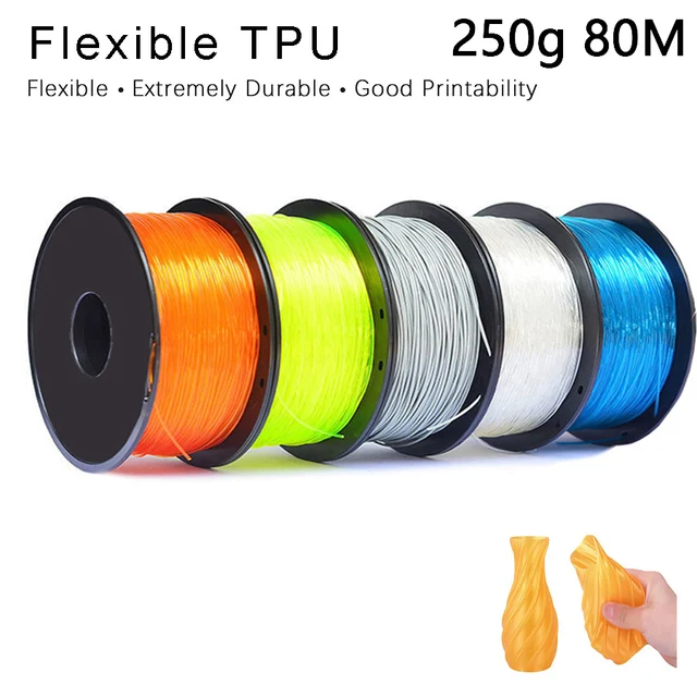 TPU 3D Printer Flexible Filament 250g 1.75mm Length 80M 1