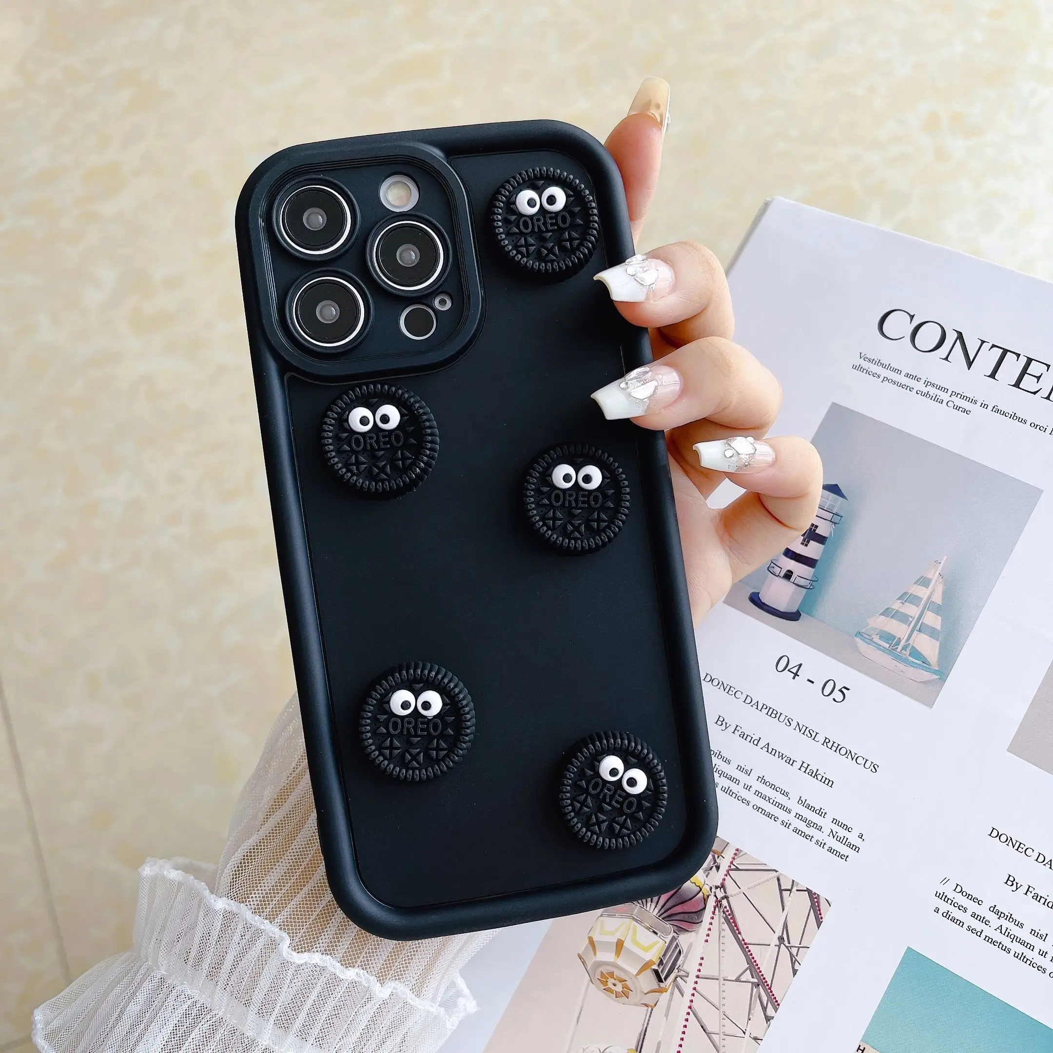 Cute 3D Biscuit Silicone Soft Phone Case - Matte Back Cover
