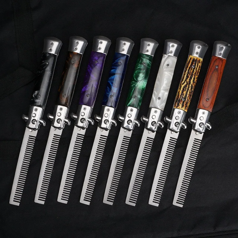 

1pc Stainless Steel Training Practice Comb Men Beard Moustache Brushe Salon Hairdressing Styling Tool Outdoor Practice Comb
