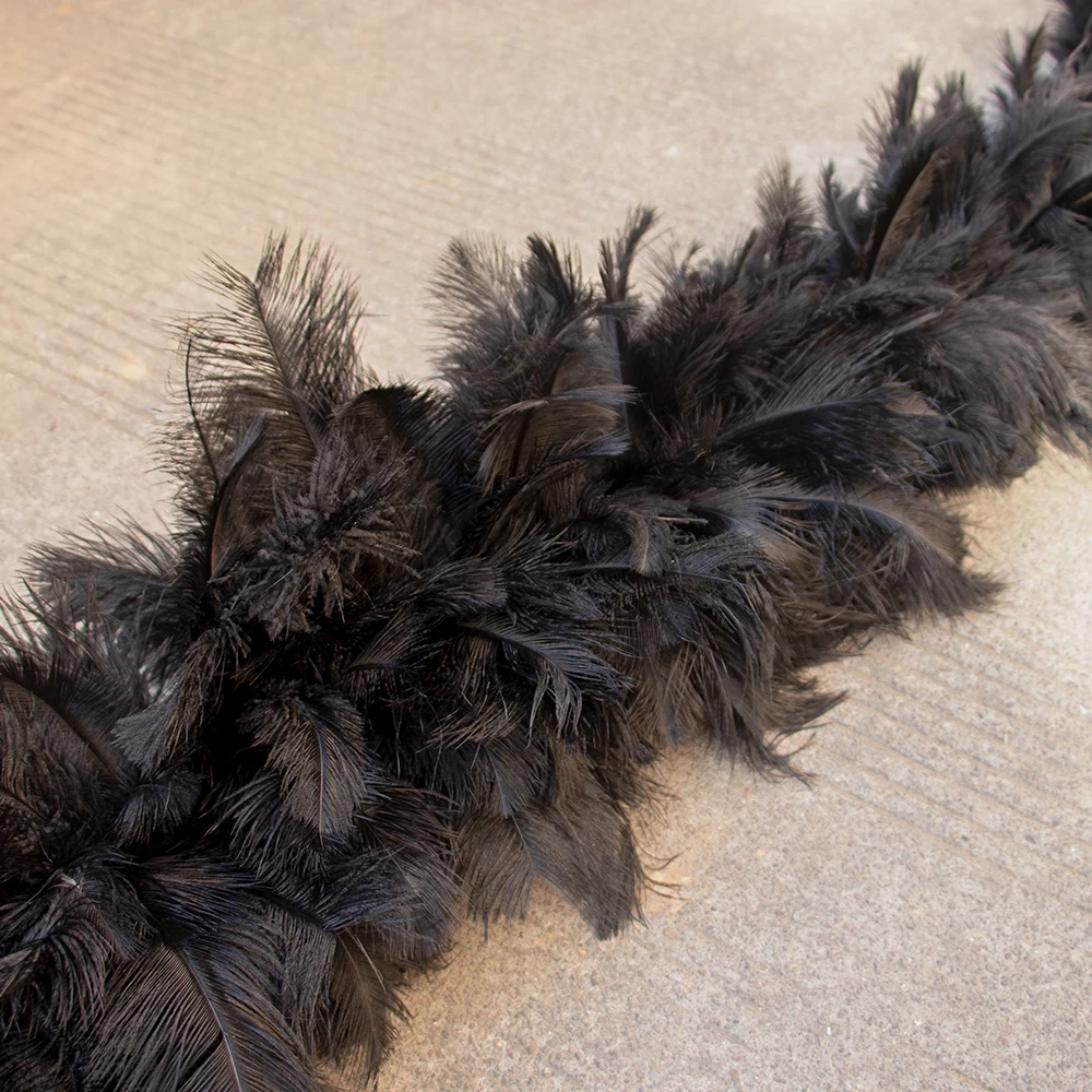 XL Black Ostrich Feather Boa - 2 Yards
