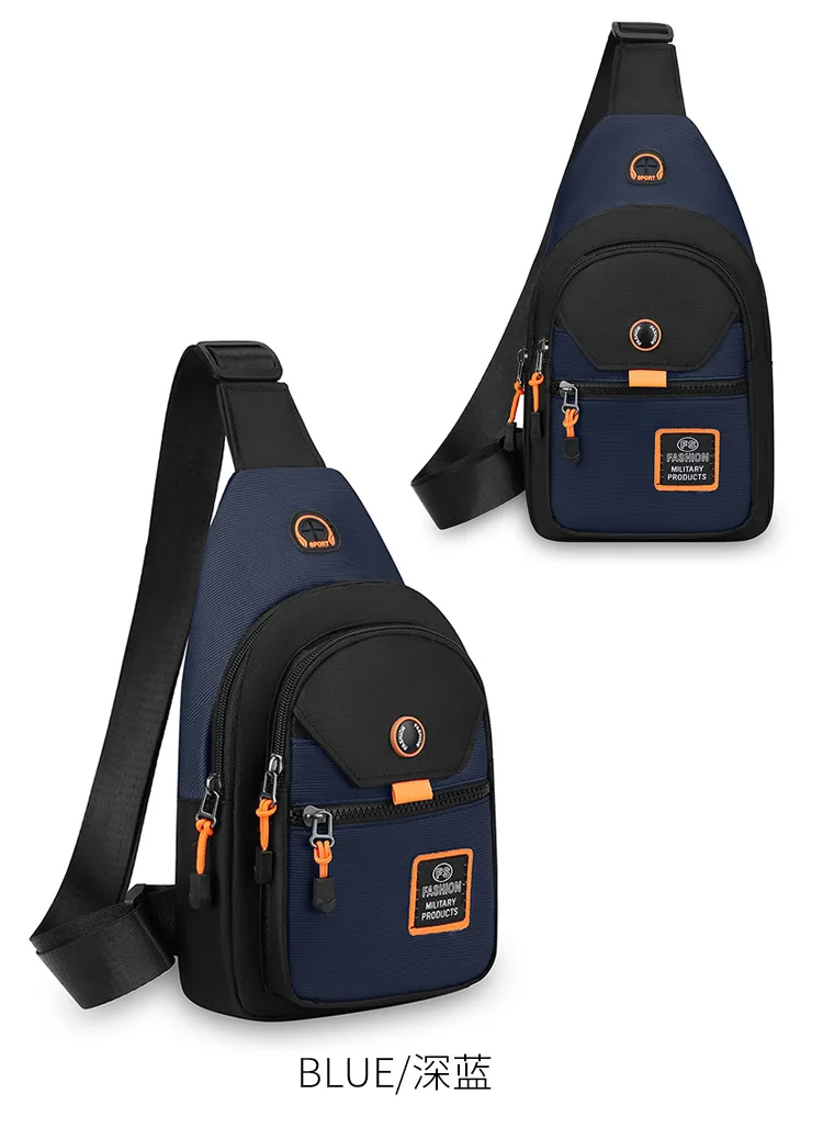 Herren-Brusttasche, Oxford-Umhängetasche, sportliche Hüfttasche, lässiger Schulterrucksack, kompakt, leicht, langlebig – Detail 20