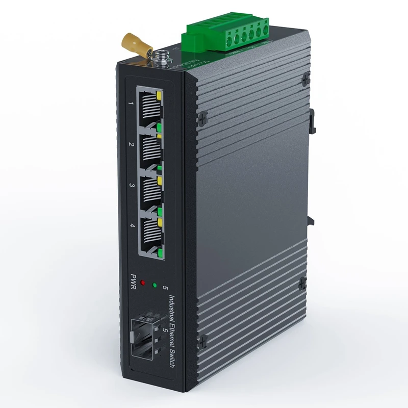 

Module 5 Port Industrial Poe Gigabit Din Rail Ethernet Switch, 4 Port Switch With SFP 10/100/1000Mbps IP40 Unmanaged 48V Output