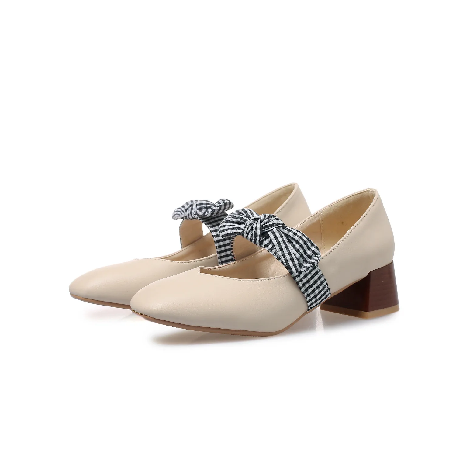 New Arrival Handmade Womens Chunky Heels Dress Pumps Mary Janes Summer Autumn Daily Wear Large Size 34-52 Evening Fashion Shoes