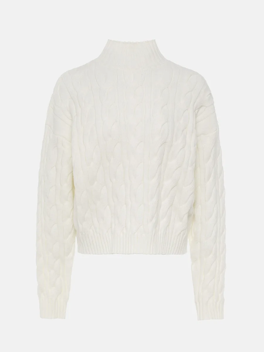 Bornladies Women's Turtleneck Cable Knit Sweater Lazy Loose Fit Long Sleeve Casual Autumn Winter Pullovers