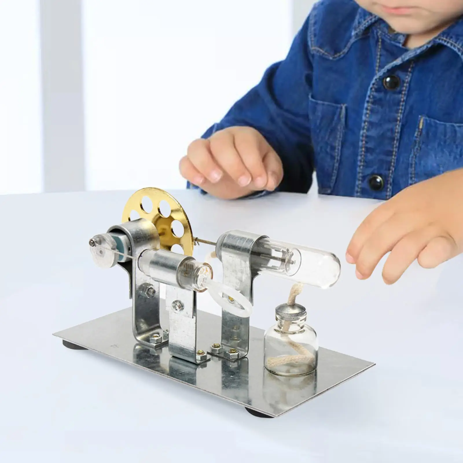 Stirling Engine Kits DIY Scientific Steam Engine Home School Science Invention Toy for Boys Girls Kids 4 5 6 Children Adults