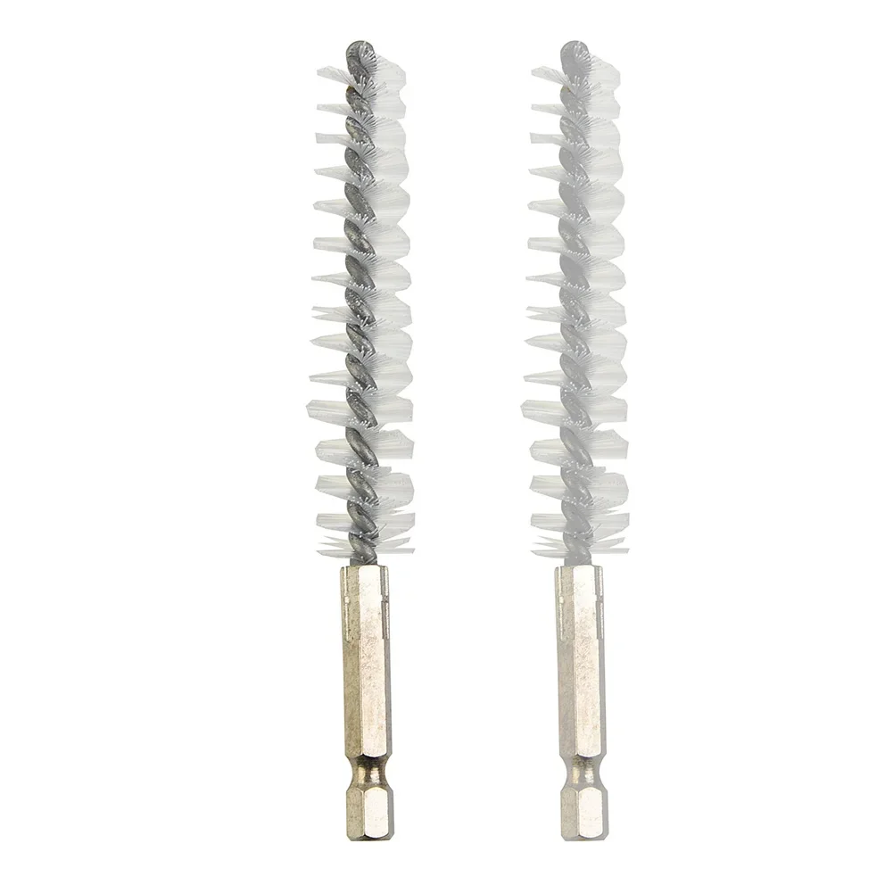 2pcs 15mm Nylon Drill Brushes 1/4" Hex Cleaning Brush For Electric Drill Polishing Removing Paint/rust Hand Tools