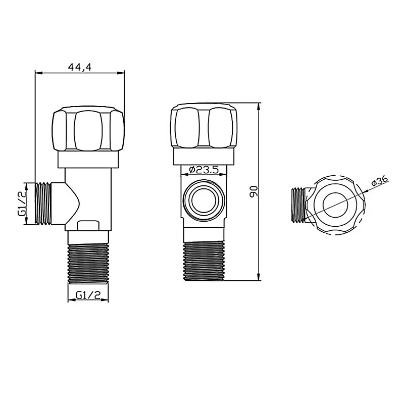 Valvola Ad Angolo Per Lavatrice EpheyFIF - Apertura Rapida, In Ottone, G1/2 O G3/4 | Nero, Per Bagno/Cucina - Foto 10
