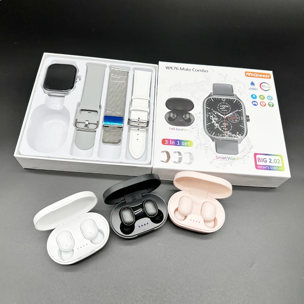 Smartwatch ��Ʈ �̾��� �ð� ��ȣ�� WK76 ����Ʈ �޺� ����Ʈ �ð� ���� ���� 3-In-1 �ð� ��� �ð� (�̾� ���� ����)