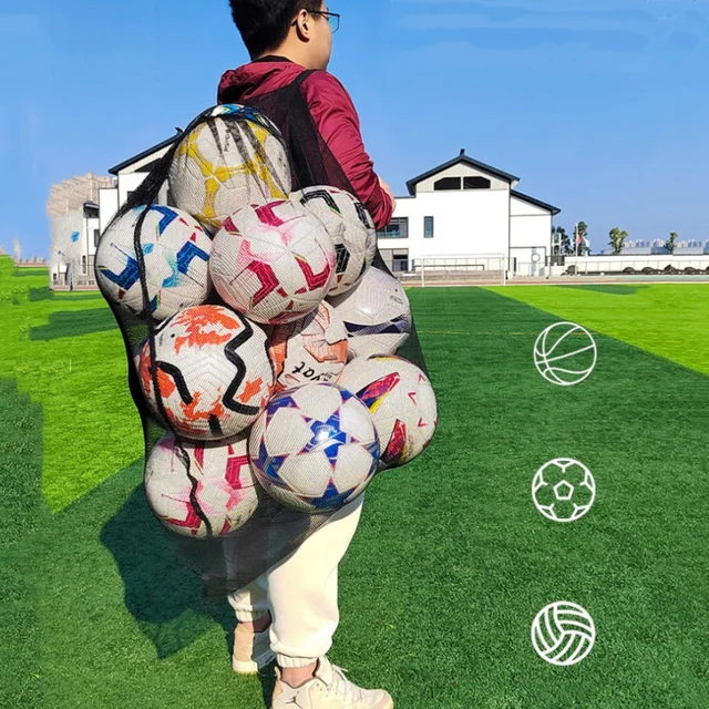Sac Avec Poches Filet Sac Bandoulière Pour Ballon De Sport - Basket, Foot, Volley - Avec Poche Filet Accessoire Sportif Portable